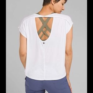Prana Rowena top, white, size XL